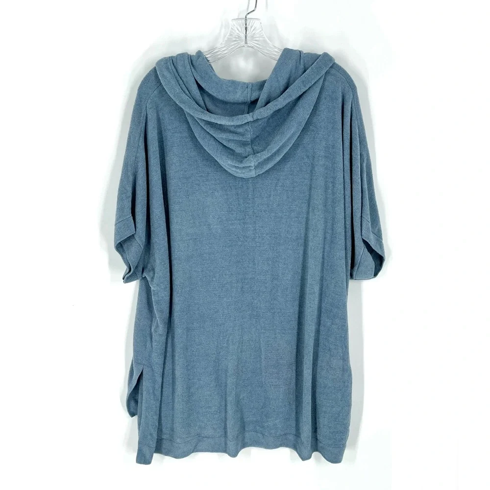 Barefoot Dreams CozyChic Ultra Lite Short Sleeve Zip Up Hoodie Size L/XL - Picture 2 of 9
